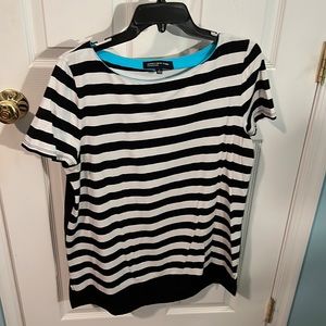 Jones New York Black and White Stripe Shirt